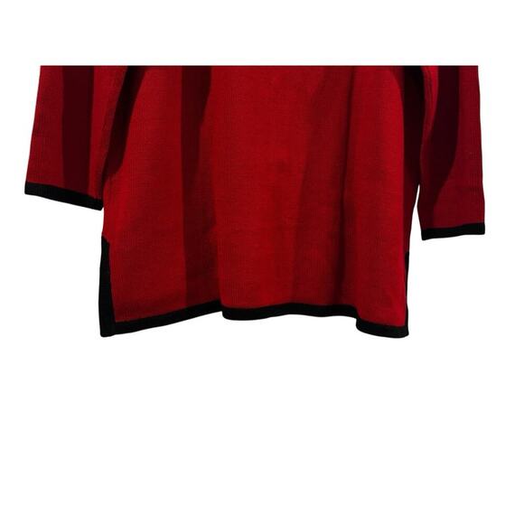 Bob Mackie Wearable Art Women’s Red Cardigan Black Trim Embroidered Dragon: 1X - Picture 5 of 7